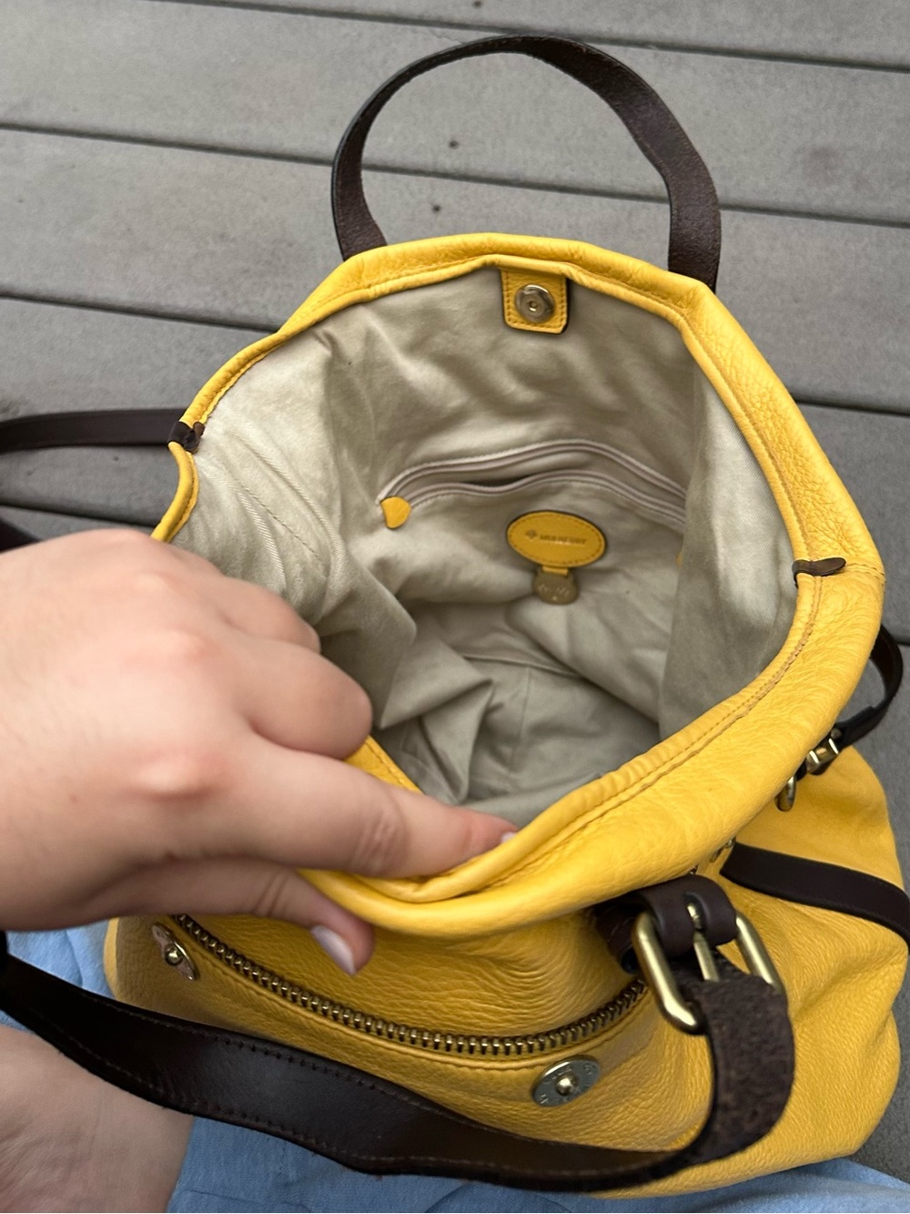 Vintage Mulberry Mitzy Messenger Yellow Shoulder Bag - Picture 4 of 10